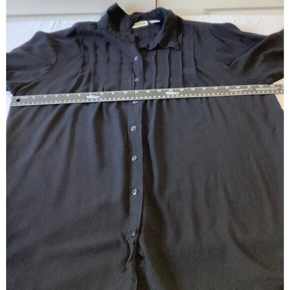 Collections ETC Blouse Top Women's Color Black Size XXL 100% Rayon Long Sleeve - Picture 5 of 6